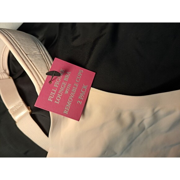 VINCE CAMUTO Full Figure Lounge Bra Removable Pads Pink Black $68 Size 2X NWT - Picture 7 of 9